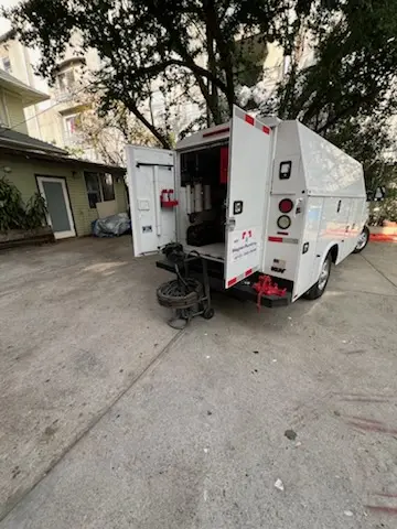 Magnet Plumbing service vehicle on-site for Slab Leak Repair in Marina Peninsula